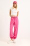 Pink Three-Thread Stretch Fabric, Elasticated Cuffs, Comfortable Fit, Suitable for Daily Use, Comfortable Fit Pants