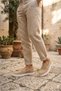 Ba0580 Laceless Belted High Sole Cream Suede Men's Shoes - 6