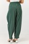 Green Viscose Textured Elastic High Waist Loose Cut Lace-Up Shalwar Type Trousers - 5