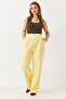 Yellow Seasonal Textured Elastic Waist Side Zipper Loose Cut Pocket Trousers - 2