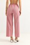 Dusty Rose Crepe Fabric Waist Belted Loose Wide Leg Relaxed Fit Trousers - 4