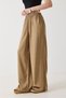 Mink Flexible Textured Wide Leg Loose Cut Trousers with Elastic Waist and Adjustable Detailing - 3