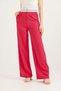 Fuchsia Polyester Fabric High Waist Ribbon Detailed Loose Wide Leg Wide Cut Trousers - 4