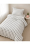 Single Bedding Set 100% Cotton Heart and Bow Ornament Overlocked Ruffle - 2