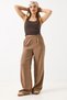 Brown Tencel Fabric Elastic Waist Loose Fit Comfortable Fit Daily Use Trousers