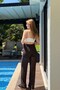 Brown Laced Textured High Elastic Waist Wood Bead Tie Short Lined Trousers - 4