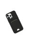 Apple iPhone 14 Pro Case Kelvin Silicone with Business Card Holder - Black - 2
