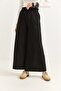 Black Stretchy Textured Elastic High Waist Wide Leg Pockets Stitching Detailed Form Pants - 4