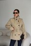 Stone Color Windbreaker Detailed Belted Premium Trench Coat - 4