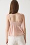 Powder Linen Look Thin Straps Plaid Comfortable Fit Large Bow Detail Blouse - 5