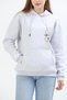 Gray Three-Yarn Cotton Fabric Hooded Collar Kangaroo Pocket Printed Detailed Knitted Sweatshirt - 4