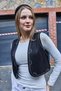 Black Suede Textured Comfortable Fit Sleeveless Classic Vest with Stone Detail on the Front - 4