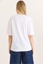 White Cotton Crew Neck Short Sleeve Relaxed Fit Bow Detail Knitted T-Shirt - 5