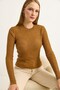 Taba Knitwear Knitted Crew Neck Long Sleeve Slim Fit Ribbed Textured Sweater - 5
