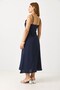 Navy Blue Ayrobin Fabric V-Neck Thin Straps Relaxed Fit Midi Length Casual Dress - 5