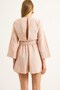 Orange Woven Fabric Double-Breasted Collar Belt Detail Relaxed Fit Casual Shorts Jumpsuit - 5