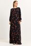 Orange Viscose Fabric Crew Neck Long Sleeve Dress with Elasticated Sleeves and Comfortable Cut Pattern - 2