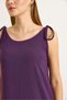 Purple Cotton Fabric Halter-Neck Backless Midi Length Dress with Slit Detail - 5