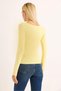 Yellow Stretchy Textured Wide Collar Long Sleeve Relaxed Fit Knitted Blouse Suitable for Daily Use - 6