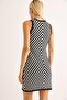 Black Openwork Knitted Fabric Halter Neck Comfortable Fit Unlined Mini Dress - 4