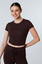 Mila Brown Bodycon Stretch Knitted Crop Tshirt and Spanish Flare Leggings Y2K Bottom-Top Set - 5