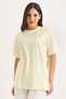 Yellow Cotton Crew Neck Short Sleeve T-Shirt with Garnished Detail and Comfortable Fit Knitted T-Shirt - 3