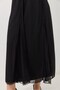 Black Chiffon Woven Elastic Waist Adjustable Comfortable Cut Long Lined Skirt Without Belt - 3