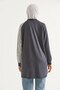 Gray Viscose Blended Stretch Fabric Tunic with Raglan Sleeves, Shirt with Garnished Sleeves and Skirt Detail - 5