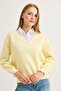 Yellow Three-Thread Ribbed Shirt Collar, Flexible Textured Ribbed Detail, Comfortable Fit Sweatshirt - 4
