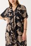 Mink Woven Fabric V-Neck Short Sleeve Relaxed Fit Patterned Casual Midi Dress - 3