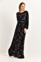 Brown Viscose Fabric Dress with Elasticated Sleeves, Loose Fit, Comfortable Fit, Suitable for Hijab Wear - 2