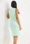 Green Camisole Fabric Zero-Sleeve Crew Neck Midi Length Dress with Side Slits - 5