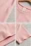 Pink Stretchy Camisole Fabric Crew Neck Short Sleeve Ribbed Form Crop Blouse - 2