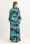 Multi-Colored Viscose Fabric Collar Buttoned Mixed Pattern Comfortable Fit Long Dress - 4