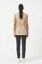 Beige Woven Fabric Double-Breasted Collar, Side Open Tie Detail, Comfortable Cut, Sleeveless Vest - 3