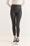 Black Matte Leather Textured High Waist Comfortable Cut Straight Leggings Suitable for Daily Use - 3