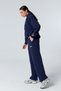 Navy Blue Premium Embroidered Adjustable Cuffed Baggy Sweatpants - 4