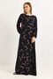Brown Viscose Fabric Dress with Elasticated Sleeves, Loose Fit, Comfortable Fit, Suitable for Hijab Wear - 4