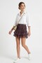 Plum Chiffon Fabric High Waist Comfortable Cut Plaid Patterned Design Mini Skirt