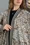 Leopard Acrylic Textured Off-Shoulder Oversize Stripe Detailed Patterned Knitwear Kimono - 4