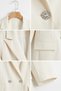 White Woven Fabric Double-Breasted Collar Comfortable Fit Double Button Detailed Blazer Jacket with Felt Pockets - 2