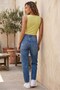 Light Green Camisole Square Neckline Buttoned Bottom Ribbed Knitted Blouse - 3