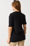 Black Cotton Fabric Crew Neck Relaxed Fit Shiny Letter Print Detailed Short Sleeve T-Shirt - 5