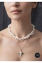 Elegant Pearl Detailed North Star 2-Layer Stylish Necklace Women's Necklace Gift Necklace