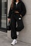 Women's Black Winter Thick Fleece Fabric High Waist Jogger Sweatpants