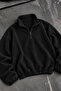 Women's Black Winter Thick Fleece Fabric High Waist Jogger Sweatpants - 2