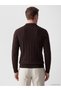 Brown Polo Collar Soft Touch Men's Knit Sweater - 4