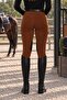 Brown Women's Riding Pants - Leather Detailed - 3