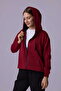 Defy's Women's Oversize Hooded Zipper Pocket Sweatshirt - 4