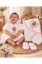 100% Cotton Baby Bath Towel Set with Hood - Soft & Teddy Bear Embroidered Pareo Towel - 4 Pieces